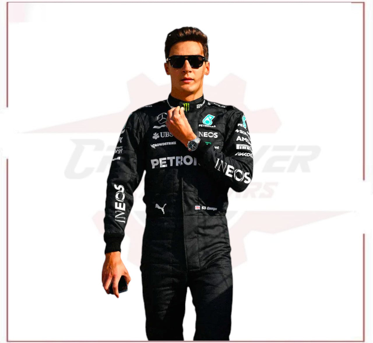 2023 George Russell Mercedes AMG F1 Race Suit CROSSOVER RACEWEARS