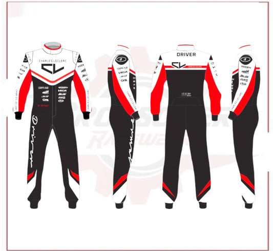 PSL Charles Leclerc Custom Driver Kart Suit CROSSOVER RACEWEARS