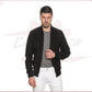 David - Men's Bomber Jacket in Genuine Dark Brown Suede Leather CROSSOVER RACEWEARS