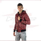 Bomber Napoli Cap - Men's Bomber Jacket in Genuine Bordeaux Leather CROSSOVER RACEWEARS