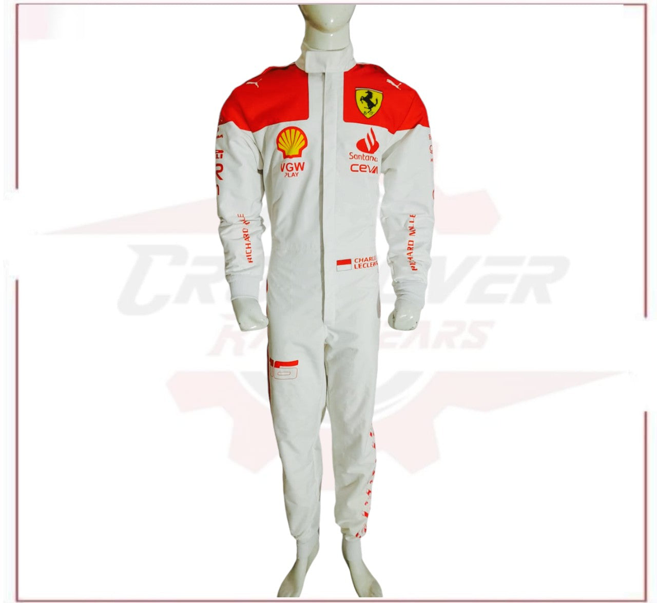 2023 Charles Leclerc Monaco GP F1 Scuderia Ferrari Race Suit - CROSSOVER RACEWEARS 