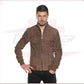 Victor - Men's Bomber Jacket in Genuine Dark Brown Suede Leather CROSSOVER RACEWEARS