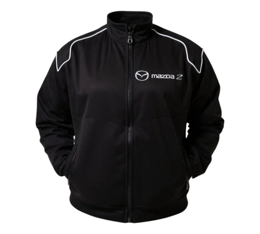 Black jacket with Mazda logo on a white background