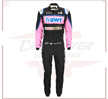 Esteban Ocon 2022 Signed Race Used Race Suit - British GP CROSSOVER RACEWEARS