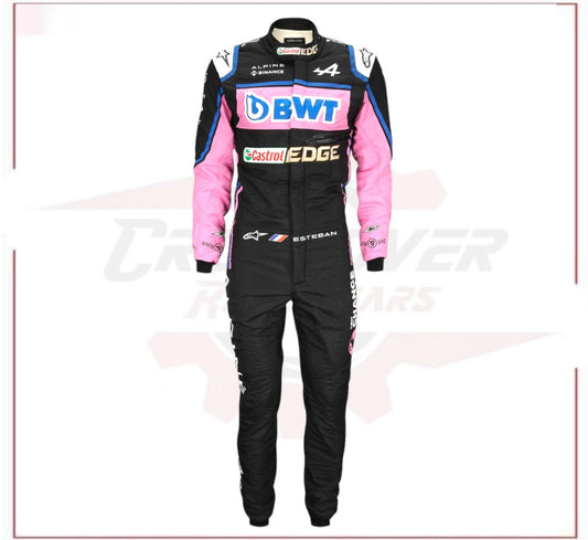 Esteban Ocon 2022 Signed Race Used Race Suit - British GP CROSSOVER RACEWEARS