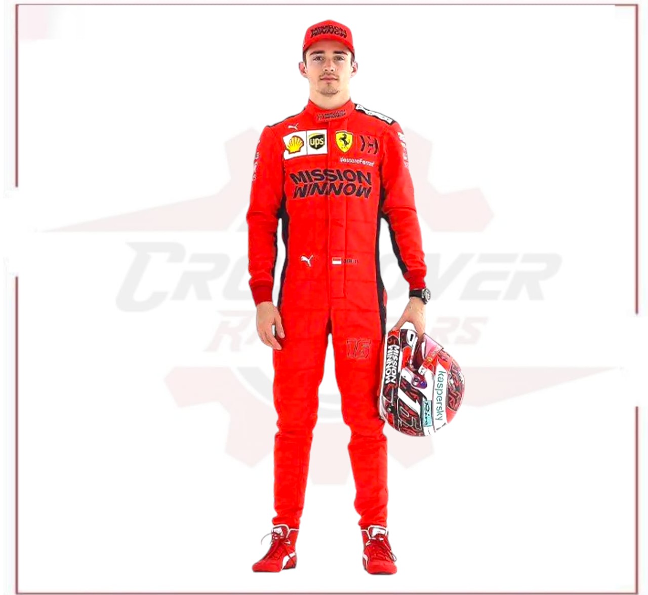 2020 Charles Leclerc Ferrari Mission Winnow F1 Racing Suit CROSSOVER RACEWEARS
