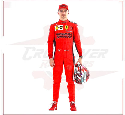 2020 Charles Leclerc Ferrari Mission Winnow F1 Racing Suit CROSSOVER RACEWEARS