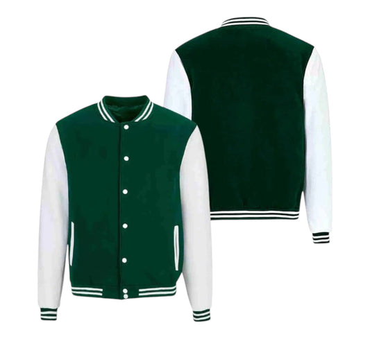 DARK GREEN VARSITY JACKETS