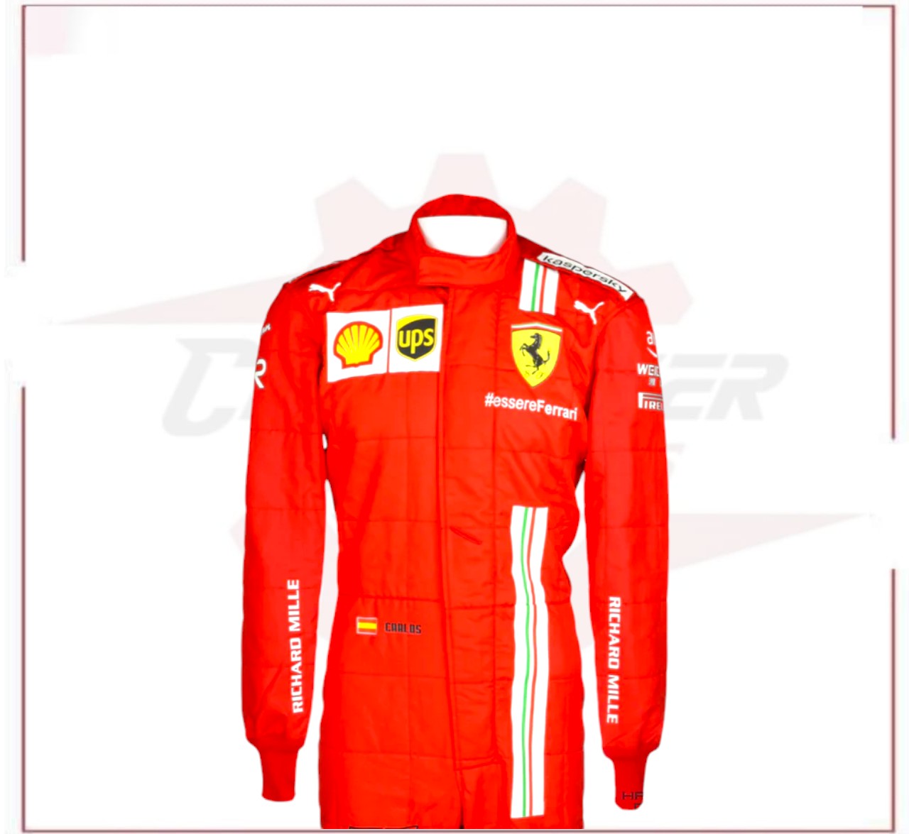 2021 Carlos Sainz Scuderia Ferrari F1 Racing Suit - CROSSOVER RACEWEARS 