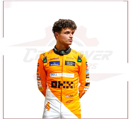 New 2024 McLaren Lando Norris F1 Team Race Suit CROSSOVER RACEWEARS