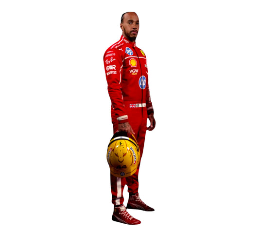 New 2025 Lewis Hamilton Scuderia Ferrari HP F1 Team Racing Suit
