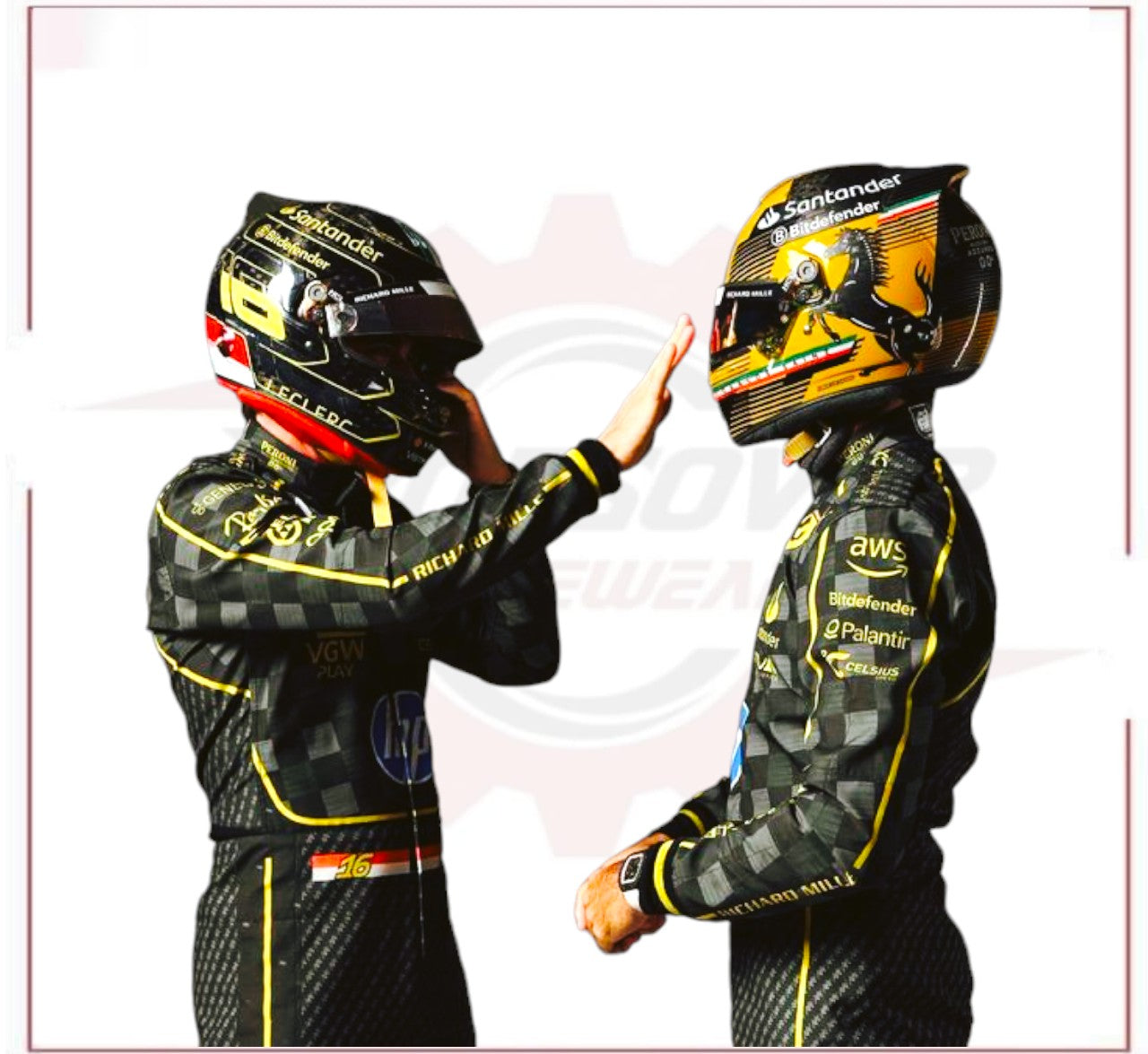 New 2024 Carlos Sainz HP Italy GP Scuderia Ferrari F1 Team Racing Suit - CROSSOVER RACEWEARS 