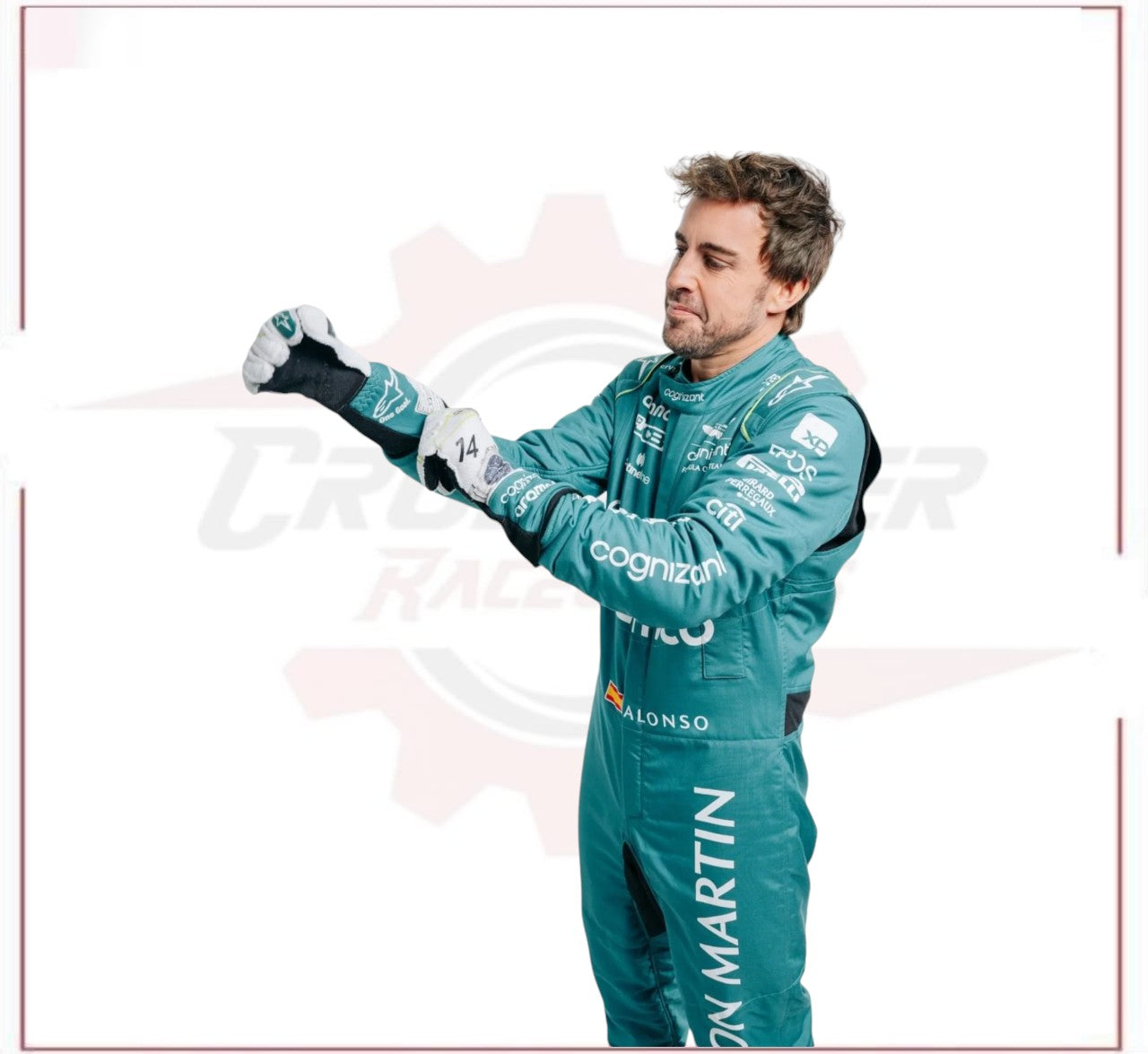 2023 Fernando Alonso Aston Martin F1 Race Suit CROSSOVER RACEWEARS