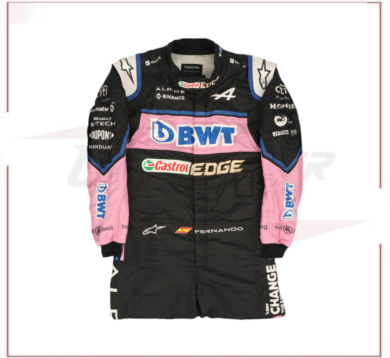 Fernando Alonso 2022 Race Used Race Suit CROSSOVER RACEWEARS