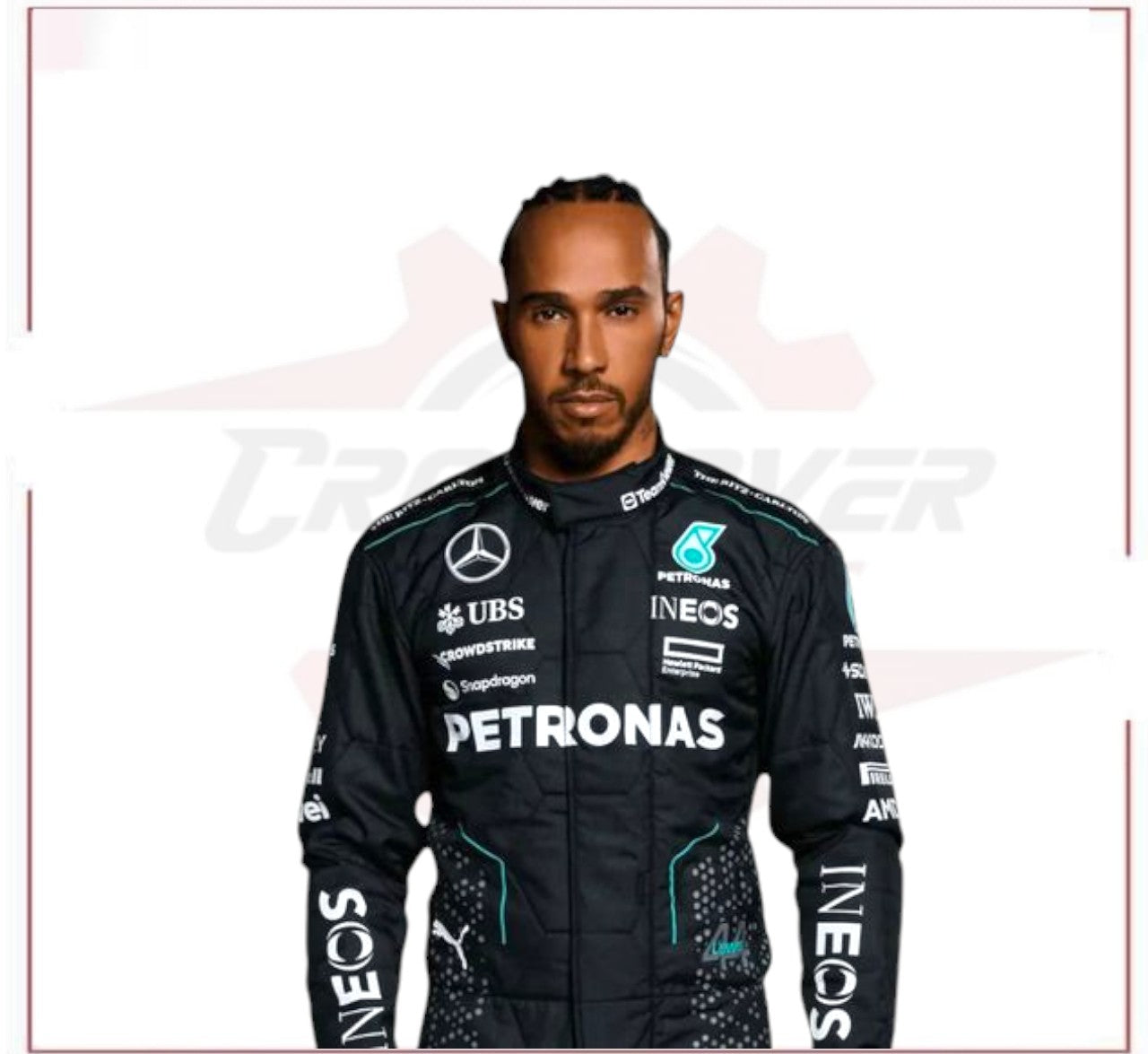 2024 Lewis Hamilton Mercedes AMG F1 Team Suit CROSSOVER RACEWEARS