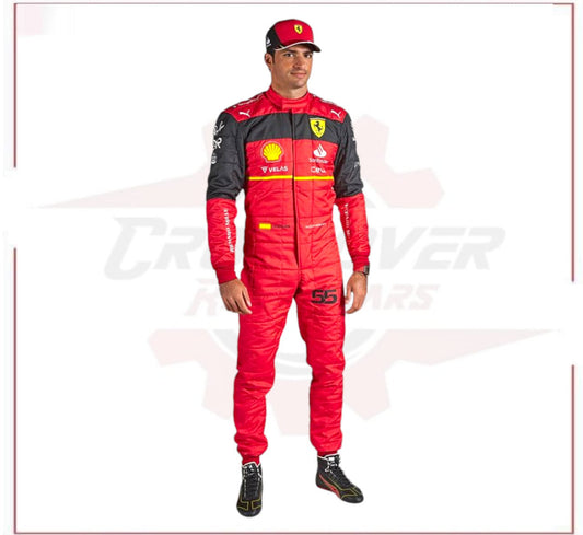 2022 Carlos Sainz Scuderia Ferrari  F1 Racing Suit - CROSSOVER RACEWEARS 