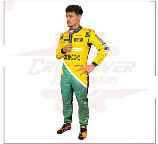 2024 New Lando Norris McLaren Monaco GP F1 Team Racing Suit CROSSOVER RACEWEARS