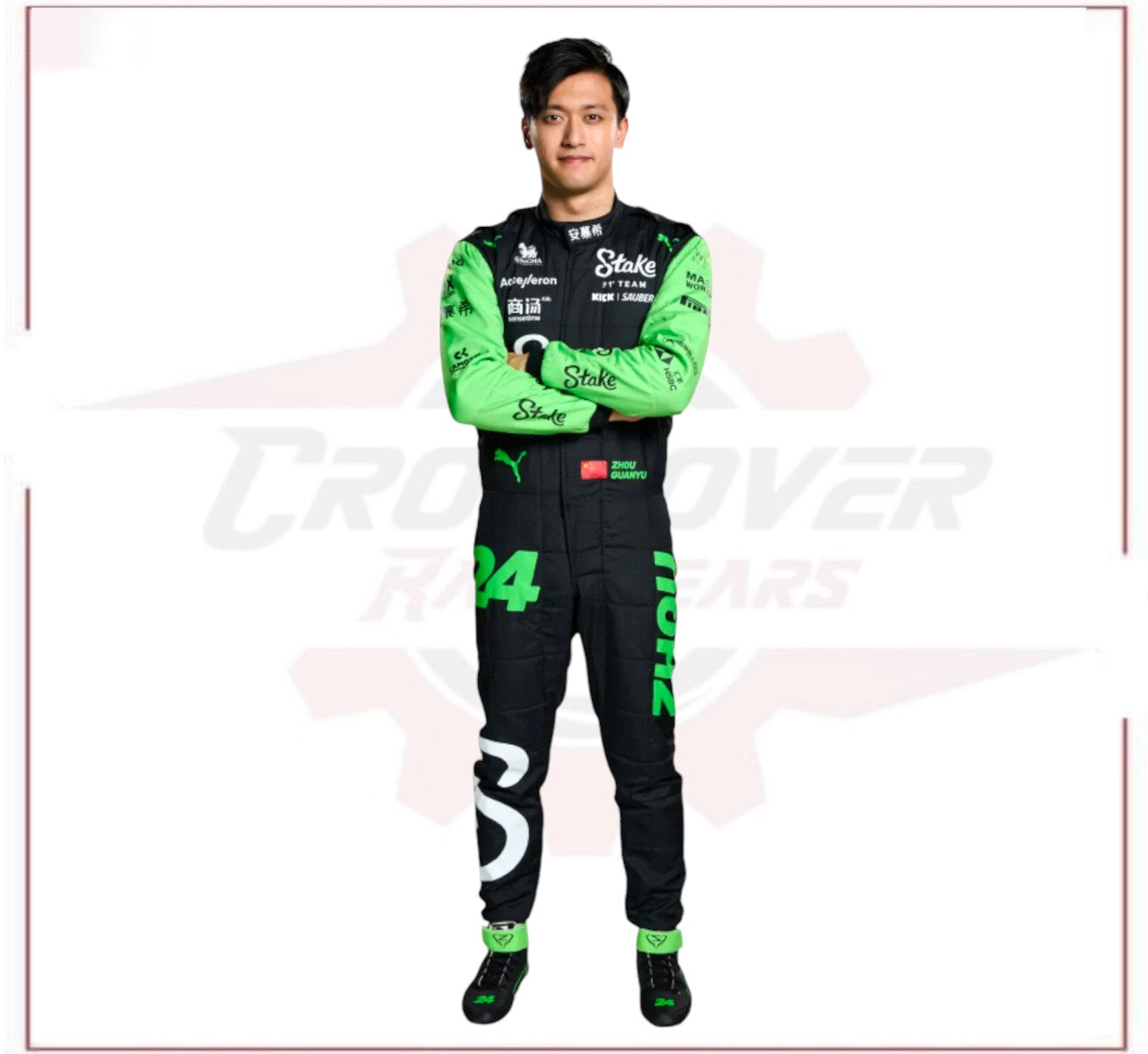 New 2024 Zhou Guanyu Stake F1 Team Kick Sauber Replica Racing Suit