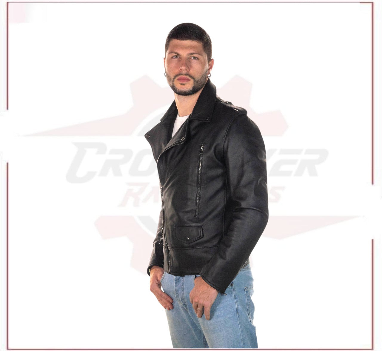 Perfect - Men's Perfecto in Genuine Black Leather CROSSOVER RACEWEARS