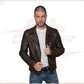 V248 - Men's Perfecto in Genuine Dark Brown Leather CROSSOVER RACEWEARS