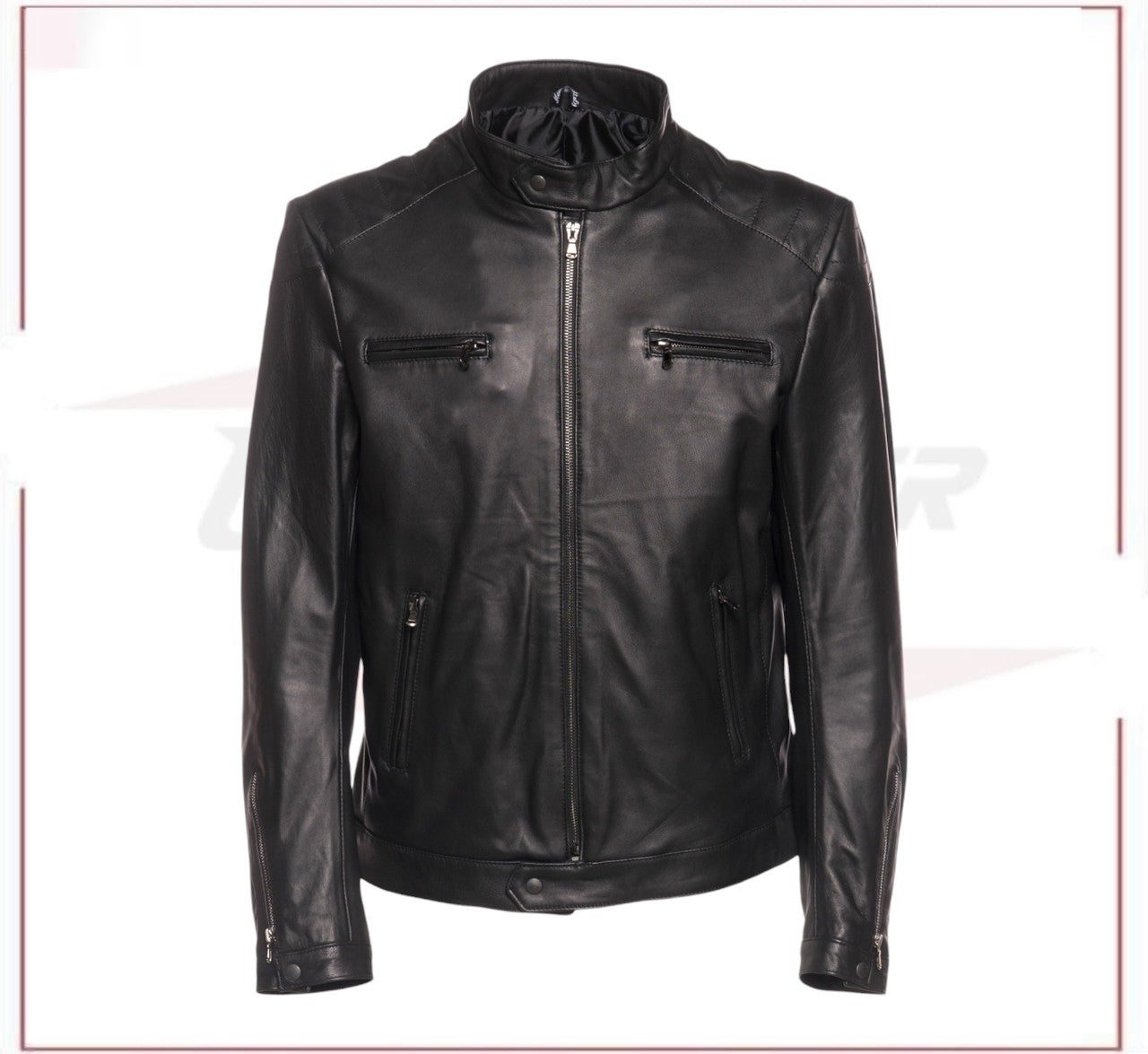 Alfonso - Biker Men's Genuine Black Leather CROSSOVER RACEWEARS