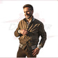 Polo - Men's Bomber Jacket in Genuine Mud Colored Suede Leather SE CROSSOVER RACEWEARS