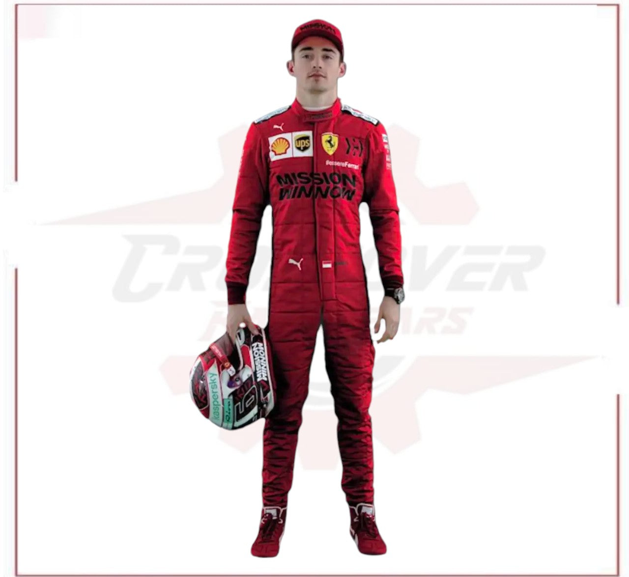 2020 Charles Leclerc Ferrari Mission Winnow F1 Racing Suit CROSSOVER RACEWEARS