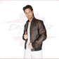 Victor - Men's Bomber in Genuine Dark Brown Leather CROSSOVER RACEWEARS