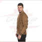 Victor - Men's Bomber Jacket in Genuine Honey Suede Leather CROSSOVER RACEWEARS