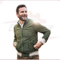 Victor - Men's Bomber Jacket in Genuine Green Suede Leather CROSSOVER RACEWEARS