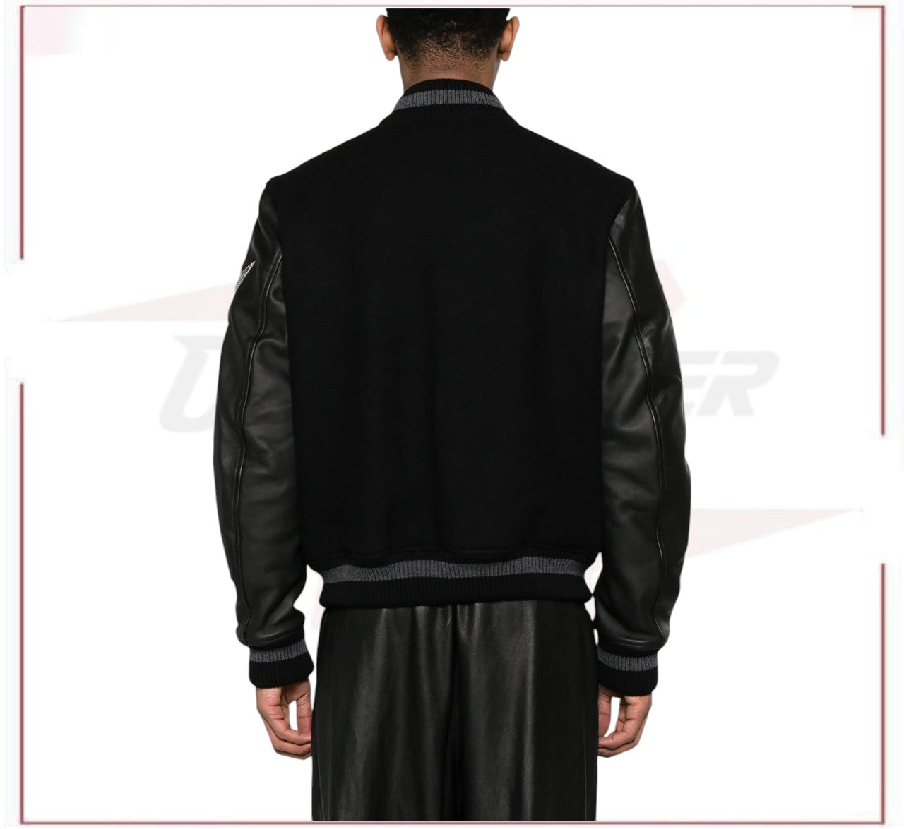 Off-White crystal-embellished varsity jacket