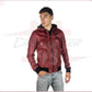 Bomber Napoli Cap - Men's Bomber Jacket in Genuine Bordeaux Leather CROSSOVER RACEWEARS