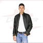Victor - Men's Bomber in Genuine Green Leather CROSSOVER RACEWEARS