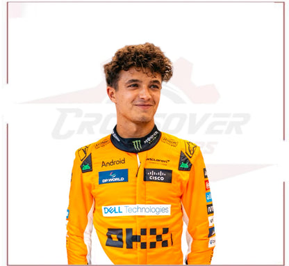 New 2024 McLaren Lando Norris F1 Team Race Suit CROSSOVER RACEWEARS