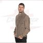 David - Men's Bomber Jacket in Genuine Taupe Suede Leather CROSSOVER RACEWEARS