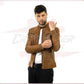 Men's Jacket in Genuine Brown Leather CROSSOVER RACEWEARS