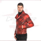 Men's jacket Red Buffered Effect in Genuine Leather CROSSOVER RACEWEARS