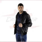 Men's Bomber Jacket in Genuine Black Leather CROSSOVER RACEWEARS