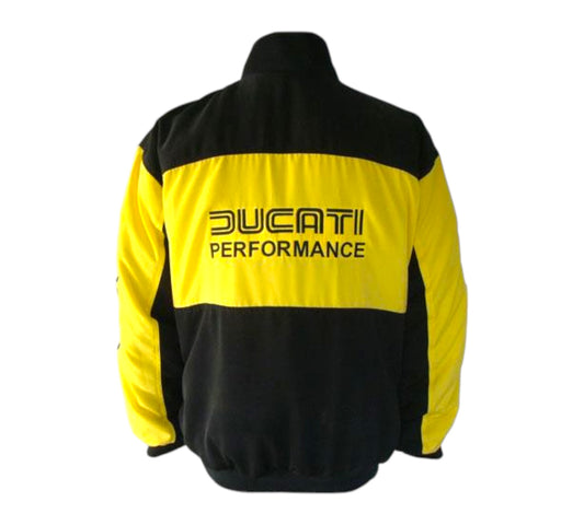 Ducati Motorcycle Jacket Coat Black & Yellow