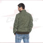 Victor - Men's Bomber Jacket in Genuine Green Suede Leather CROSSOVER RACEWEARS