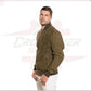 David - Men's Bomber Jacket in Genuine Light Green Suede Leather CROSSOVER RACEWEARS
