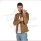 U09 - Men's Jacket in Genuine Honey Suede Leather CROSSOVER RACEWEARS