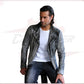 V248 - Men's Perfecto Jacket in Genuine Black Vintage Leather CROSSOVER RACEWEARS