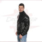 Black Bomber Jacket in real leather CROSSOVER RACEWEARS