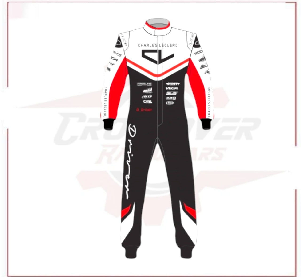 PSL Charles Leclerc Custom Driver Kart Suit CROSSOVER RACEWEARS