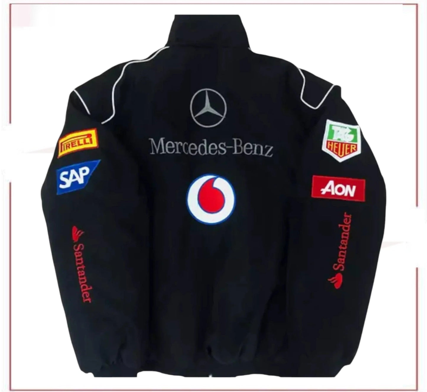 Vintage Edition Black Mercedes F1 Racing Jacket