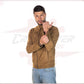U010 - Men's Jacket in Genuine Honey Suede Leather CROSSOVER RACEWEARS