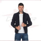 U010 - Men's Jacket in Genuine Blue Suede Leather CROSSOVER RACEWEARS