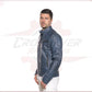 Men’s Blue jacket in genuine leather CROSSOVER RACEWEARS