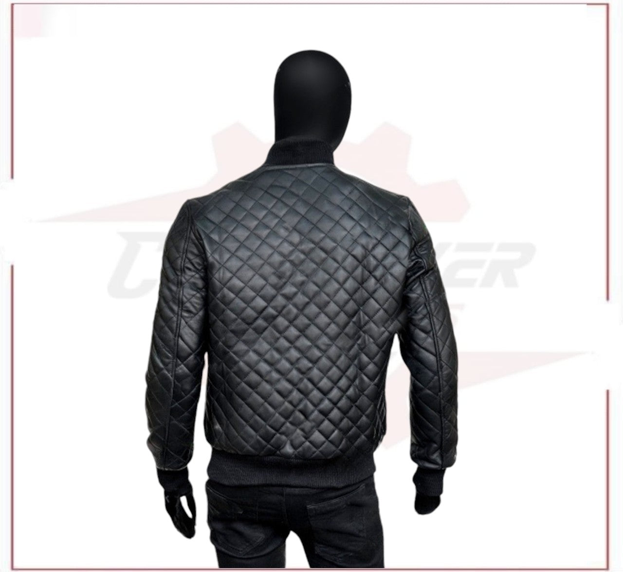 Mens Quilted Bomber Leather Jacket CROSSOVER RACEWEARS